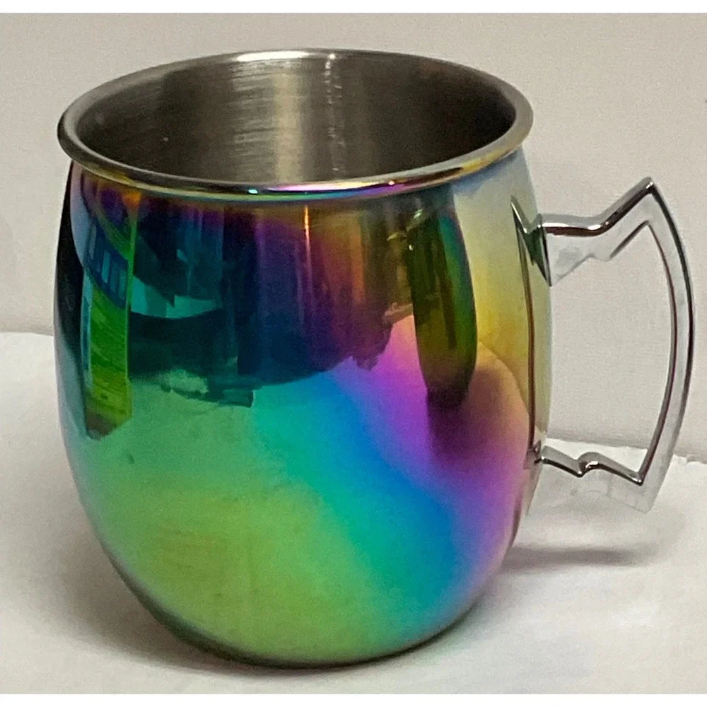 Cambridge titanium set 2 20 ounce Moscow mule mugs rainbow metal 9283MCW